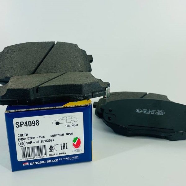Колодки тормозные передние Hyundai Creta 2.0L G4NA 16/08- Sangsin SP-4098 (58101-M0A00)