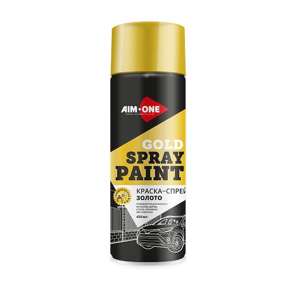 Краска-спрей золото AIM-ONE 450 мл (аэрозоль) SPBG-450