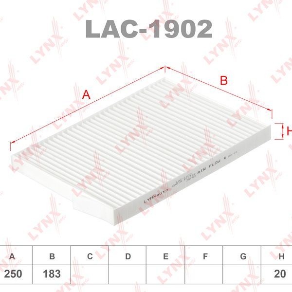 Фильтр салонный Lynx LAC-1902 (CU 2620 Mann)
