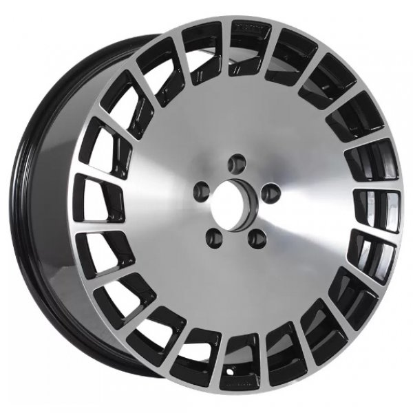 Диск литой 19*8,5 5*112 Et45 72,6 KT23 Black Front Polish Keskin Tuning