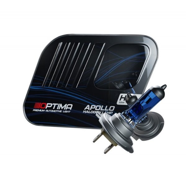 Лампы галогенные Optima APOLLO H1 White 4500К OPTIMA (бокс 2шт)