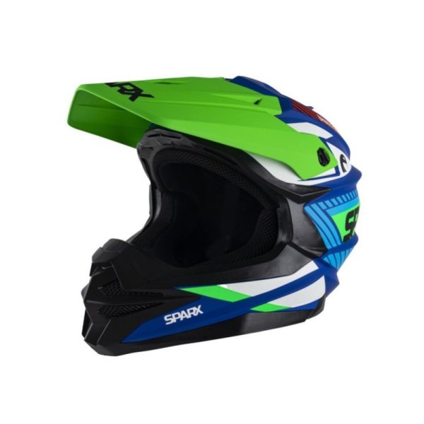 Шлем эндуро SPARX Fenix Gravity (JK6803) сине-зеленый матовый (57-58 см) M