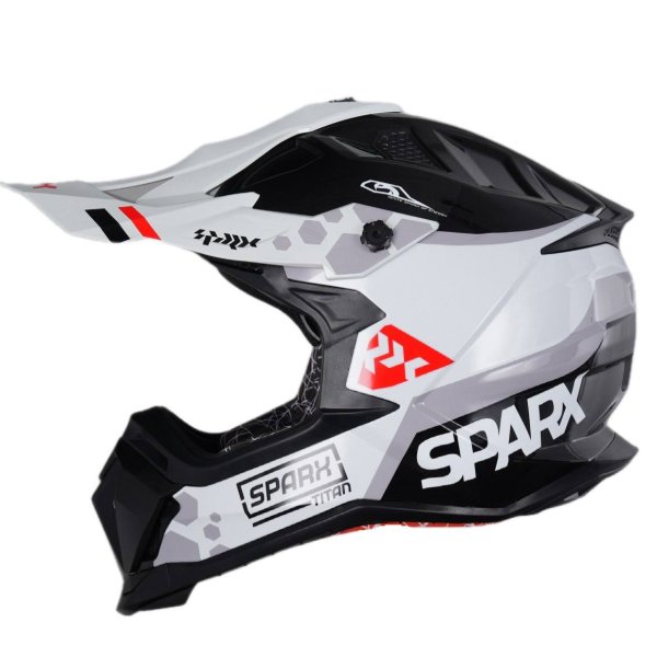 Мотошлем эндуро SPARX Raptor Titan серо-красный (61-62 см) XL