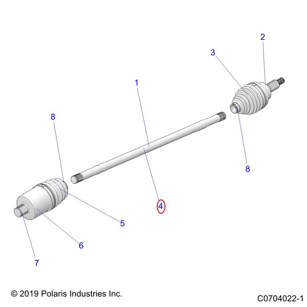 Вал Shaft Front Conv Polaris 3236302 Оригинал