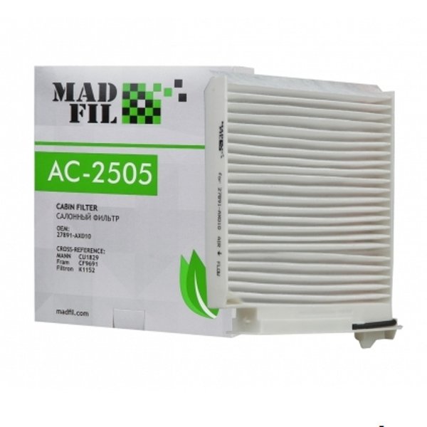 Фильтр салонный Madfil AC-2505 (CU 1829/M2 NSN49/CF 9691 Fram) 