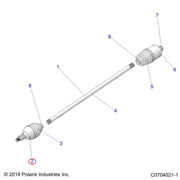 Шрус наружний ASM-OUTER JOINT LCM-5121 Polaris 3236440 Оригинал