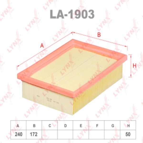 Фильтр воздушный Lynx LA-1903 (C 24028 Mann/GM 96950990)